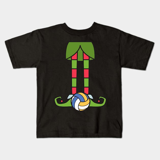 Volleyball Christmas Elf Xmas Gift Kids T-Shirt by RJCatch